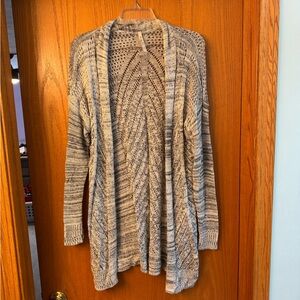 Leo & Nicole Heathered Gray Open Cardigan